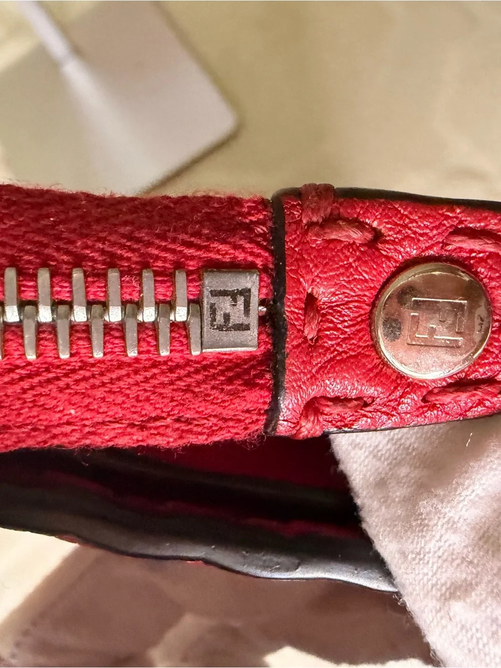 Fendi Monster Eye Clutch in Red